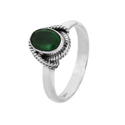 Anillo Plata ANM0104PL16OV Piedra Mineral Onix Verde Ovalada