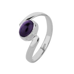 Anillo Plata ANM0105PL14AM Piedra Mineral Amatista Redonda