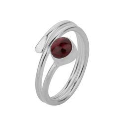 Anillo Plata ANM0106PL16GR Abierto & Piedra Mineral Granate Redonda