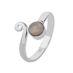 Anillo Plata ANM0107PL12LA Abierto & Piedra Mineral Labradorita Redonda
