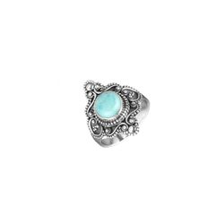 Anillo Plata ANM0152PLLR16 Piedra Mineral Larimar Redonda