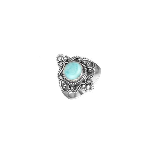 Anillo Plata ANM0152PLLR18 Piedra Mineral Larimar Redonda
