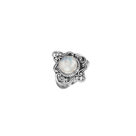 Anillo Plata ANM0152PLPL12 Piedra Mineral Piedra Luna Redonda