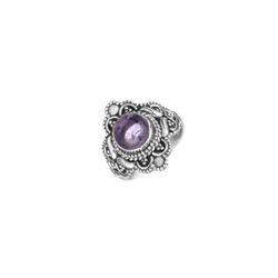 Anillo Plata ANM0153PLAM12 Piedra Mineral Amatista Redonda
