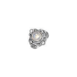 Anillo Plata ANM0153PLPL14 Piedra Mineral Piedra Luna Redonda