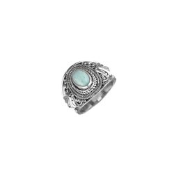 Anillo Plata ANM0155PLLR12 Piedra Mineral Larimar Ovalada