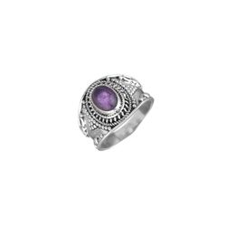 Anillo Plata ANM0156PLAM10 Piedra Mineral Amatista Ovalada