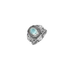 Anillo Plata ANM0156PLLR10 Piedra Mineral Larimar Ovalada