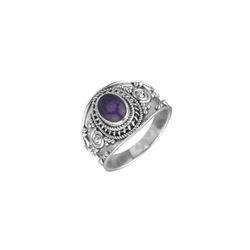 Anillo Plata ANM0157PLAM12 Piedra Mineral Ovalada Amatista