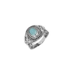 Anillo Plata ANM0157PLLR18 Piedra Mineral Ovalada Larimar