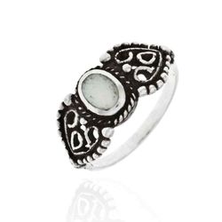 Anillo Plata ANM0159PL16NA Piedra Mineral Nacar Ovalada