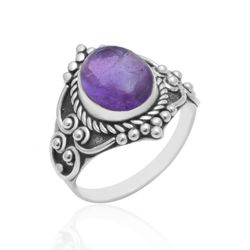 Anillo Plata ANM0161PLAM12 Óvalo Piedra Mineral Amatista