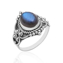Anillo Plata ANM0161PLLA10 Óvalo Piedra Mineral Labradorita