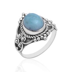 Anillo Plata ANM0161PLLR18 Óvalo Piedra Mineral Larimar