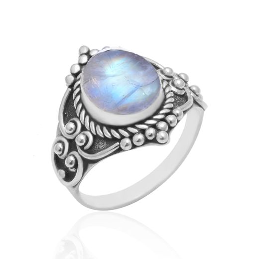 Anillo Plata ANM0161PLPL16 Óvalo Piedra Mineral Piedra Luna