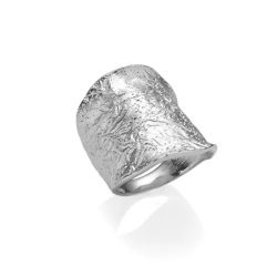 Anillo Plata Argent Basic Mujer ANRM041 Rugoso Mate Diamantado