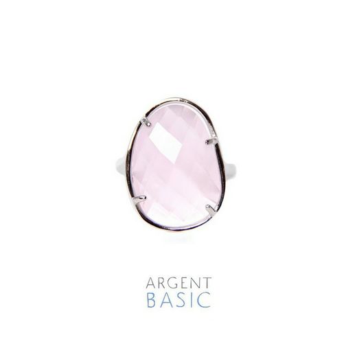 Anell Plata Argent Basic Pedra Rosa ANRS001R