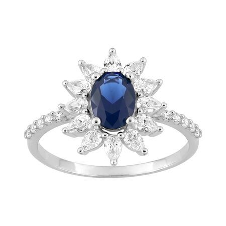 Anillo Plata Argyor MRM (AG)337381.2 Circonitas Azul Bicolor Blancas