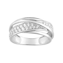 Anillo Plata Argyor MRM Mujer (AG)337704.1 Bandas Cruzadas C. Circonitas