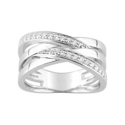 Anillo Plata Argyor MRM Mujer (AG)337709.1 Bandas Cruzadas C. Circonitas