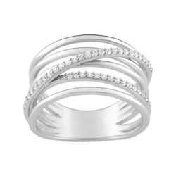 Anillo Plata Argyor MRM Mujer (AG)ASRA134Z Bandas Cruzadas C. Circonitas