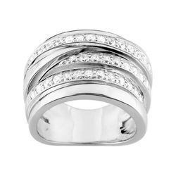 Anillo Plata Argyor MRM Mujer (AG)ASRA66Z Bandas Cruzadas C. Circonitas