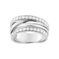 Anillo Plata Argyor MRM Mujer (AG)ASRA67Z Bandas Cruzadas C. Circonitas