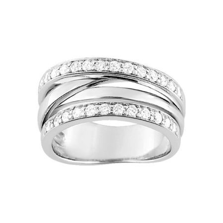 Anillo Plata Argyor MRM Mujer (AG)ASRA67Z Bandas Cruzadas C. Circonitas
