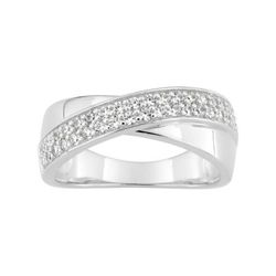 Anillo Plata Argyor MRM Mujer (AG)ASRH61Z Bandas Cruzadas C. Circonitas