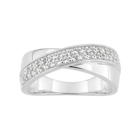 Anillo Plata Argyor MRM Mujer (AG)ASRH61Z Bandas Cruzadas C. Circonitas