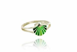 Anillo Plata Arior Concha Volumen Grande Verde 1182819EPU
