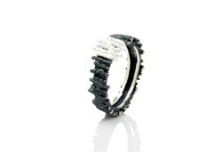 Anillo Plata Arior Diluvi Negro Bicolor Plateado 1183196XMU