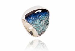 Anillo Plata Arior Gala Grande Azul Jeans 1182320XPU