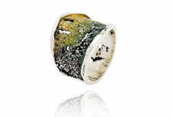 Anillo Plata Arior Intenzza Verde Liquen Pequeńo 1181969XPU