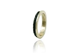 Anillo Plata Arior Lego Liso Bicolor Negro 1183062XU