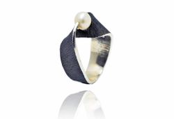 Anillo Plata Arior Moebius Negro Con Perla 1182848XU