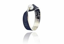 Anillo Plata Arior Moebius Negro Con Perla 1182887XU