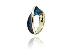 Anillo Plata Arior Moebius Textura Color Azul 1182914XPU
