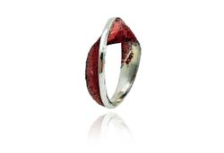 Anillo Plata Arior Moebius Textura Color Rojo 1182917XPU
