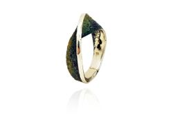 Anillo Plata Arior Moebius Textura Color Verde 1182915XPU