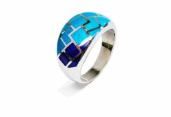 Anillo Plata Arior Mosaicos Azules 1181167EPU