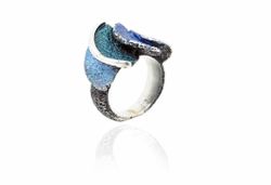 Anillo Plata Arior Smile Grande Azul 1182761XPU