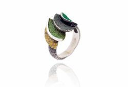 Anillo Plata Arior Smile Pequeńo Verde 1182900XPU