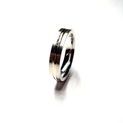 Anillo Plata Bicolor Dorada Circonita 4mm AP30/155