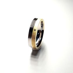 Anillo Plata Bicolor Dorada Circonita 5,5mm AP30/161