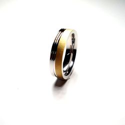 Anillo Plata Bicolor Dorada Liso Y Ranurado 5,5mm AP30/160