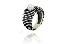 Anillo Plata Bicolor Negro Arior Cleo Perla 1182975XU