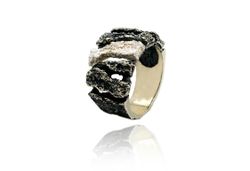 Anillo Plata Bicolor Negro Arior Tempo Mediano Fusión Plata Bicolor Negro 1183044XMU