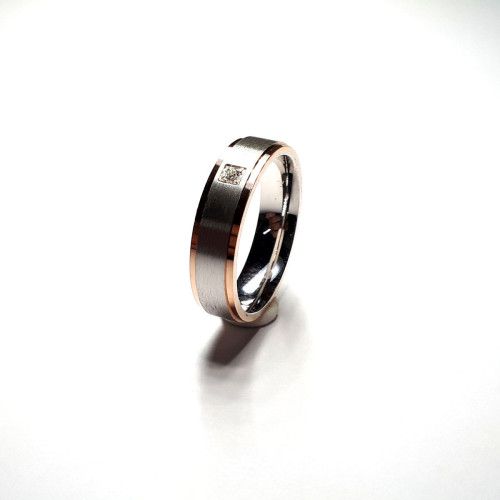 Anillo Plata Bicolor Rosa Circonita 5,5mm AP30/157