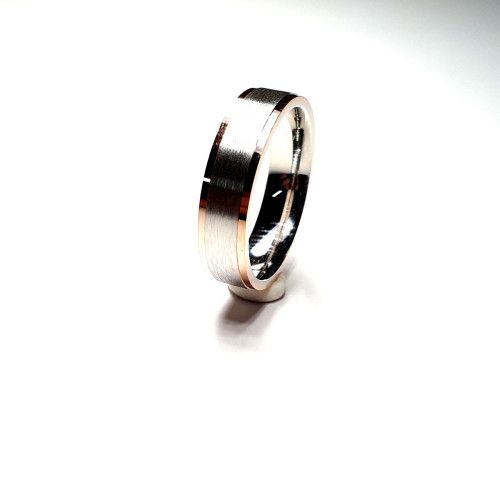 Anillo Plata Bicolor Rosa Liso 5,5mm AP30/156